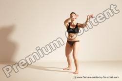 Underwear Martial art Woman White Moving poses Average long colored Dynamic poses Academic